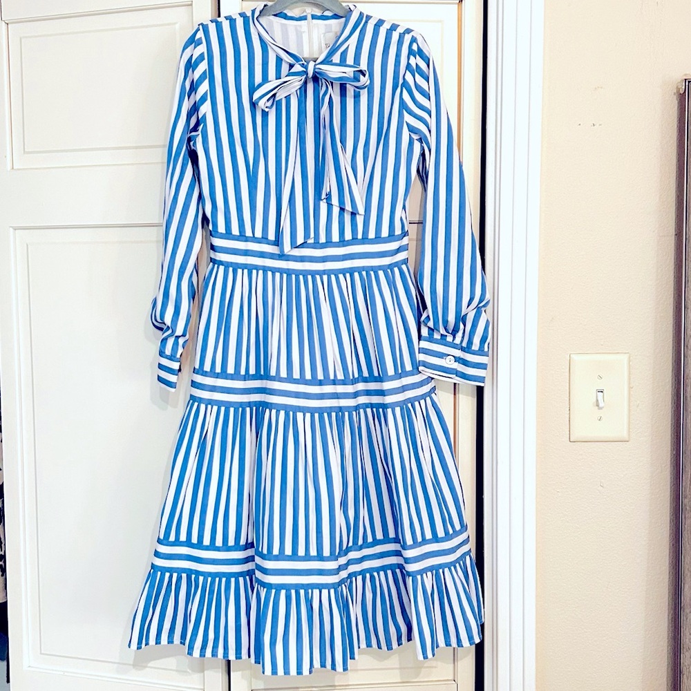 Kids | Dainty Jewells Dress | Blue and White Striped | Size: XL